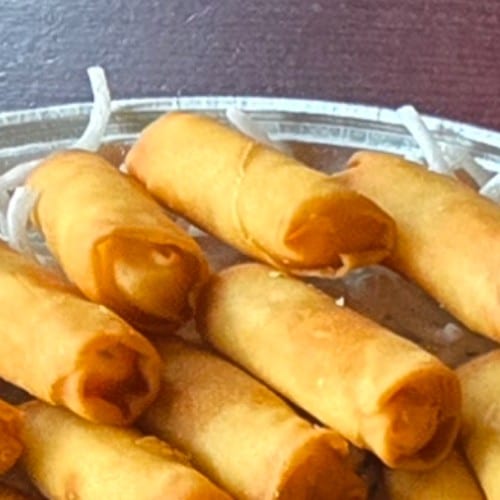 (AP) Veggie spring roll.