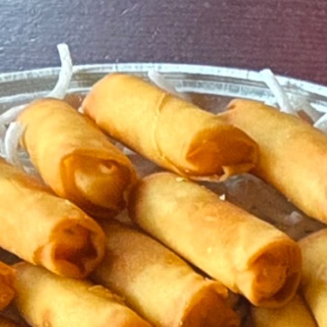 (AP) Veggie spring roll.