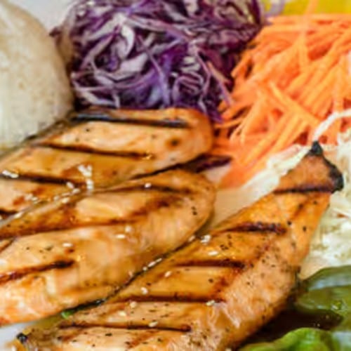 Salmon Teriyaki Dinner.